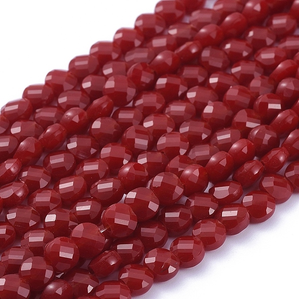 PandaHall Glass Beads Strands, Faceted, Flat Round, Dark Red, 6x4mm, Hole: 1.2mm, about 98pcs/Strand, 22 inch(53.5cm) Glass Flat Round Red
PandaHall Glass Beads Strands, Faceted, Flat Round, Dark Red, 6x4mm, Hole: 1.2mm, about 98pcs/Strand, 22 inch(53.5cm) Glass Flat Round Red