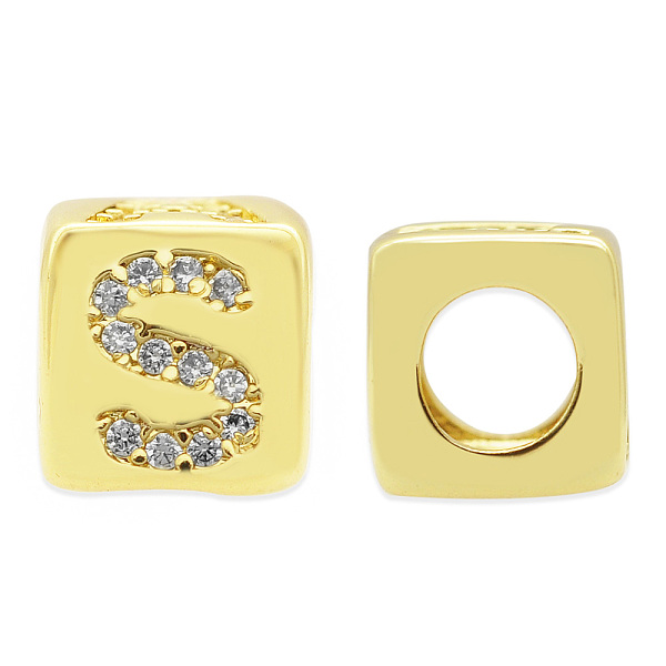 PandaHall Brass Micro Pave Clear Cubic Zirconia European Beads, Cube with Letter, Letter.S, 8.5x8.5x8.5mm, Hole: 5mm, 3pcs/bag Brass Letter...
PandaHall Brass Micro Pave Clear Cubic Zirconia European Beads, Cube with Letter, Letter.S, 8.5x8.5x8.5mm, Hole: 5mm, 3pcs/bag Brass Letter...