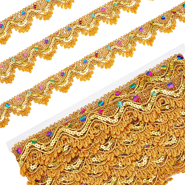 PandaHall PH 18.6 Yard Sequinned Lace Trim Golden Beaded Lace Trim 1.3" Sequins Ribbon Vintage Decorative Sewing Fabric Wave-Shaped Lace..., Gold
PandaHall PH 18.6 Yard Sequinned Lace Trim Golden Beaded Lace Trim 1.3" Sequins Ribbon Vintage Decorative Sewing Fabric Wave-Shaped Lace..., Gold