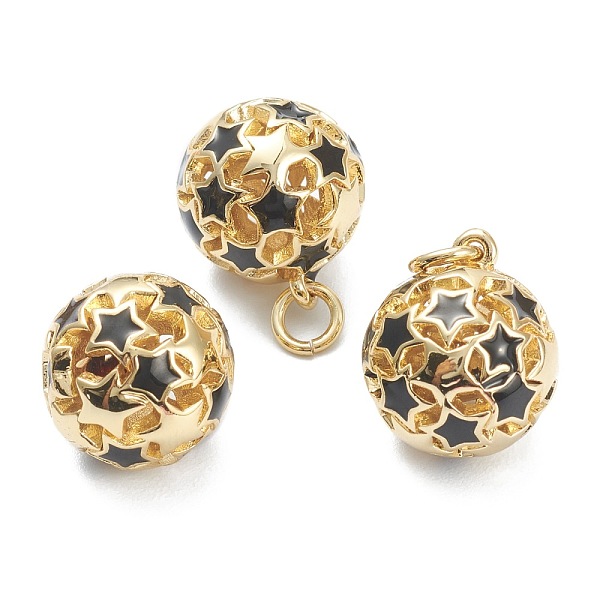 PandaHall Brass Enamel Charms, with Jump Ring, Real 18K Gold Plated, Long-Lasting Plated, Round with Star, Black, 14.5x12.5mm, Jump Ring...
PandaHall Brass Enamel Charms, with Jump Ring, Real 18K Gold Plated, Long-Lasting Plated, Round with Star, Black, 14.5x12.5mm, Jump Ring...
