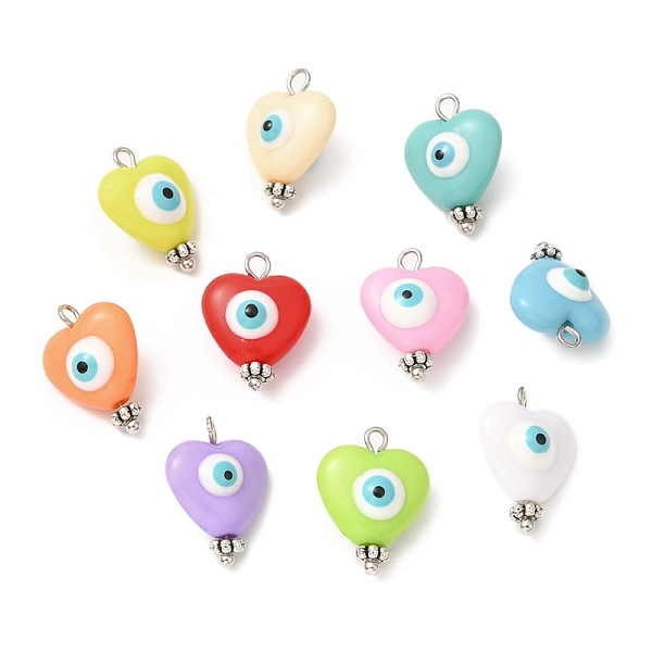 PandaHall Evil Eye Resin Pendants, Heart Charms with Brass Loops, Mixed Color, Platinum, 19x13.8x9mm, Hole: 2mm Brass+Resin Heart Multicolor
PandaHall Evil Eye Resin Pendants, Heart Charms with Brass Loops, Mixed Color, Platinum, 19x13.8x9mm, Hole: 2mm Brass+Resin Heart Multicolor