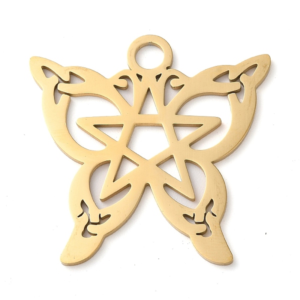 PandaHall 304 Stainless Steel Pendants, Butterfly with Star Charms, Golden, 40x40x1.5mm, Hole: 4.8mm 304 Stainless Steel Butterfly
PandaHall 304 Stainless Steel Pendants, Butterfly with Star Charms, Golden, 40x40x1.5mm, Hole: 4.8mm 304 Stainless Steel Butterfly