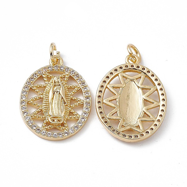 PandaHall Brass Clear Cubic Zirconia Pendants, with Jump Ring, Oval with Virgin Mary Charms, Real 18K Gold Plated, 22x16.5x3mm, Hole: 3mm...
PandaHall Brass Clear Cubic Zirconia Pendants, with Jump Ring, Oval with Virgin Mary Charms, Real 18K Gold Plated, 22x16.5x3mm, Hole: 3mm...