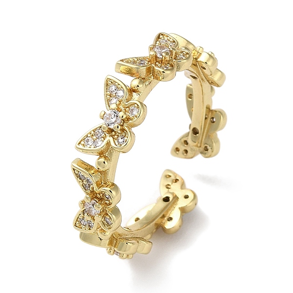 PandaHall Brass with Cubic Zirconia Open Cuff Rings, Butterfly, Golden, US Size 8 1/4(18.3mm) Brass+Cubic Zirconia Butterfly
PandaHall Brass with Cubic Zirconia Open Cuff Rings, Butterfly, Golden, US Size 8 1/4(18.3mm) Brass+Cubic Zirconia Butterfly