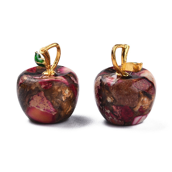 PandaHall Synthetic Gold Line Imperial Jasper Pendants, with Light Gold Plated Alloy Enamel Loops, Dyed & Heated, Apple, Camellia..., Pink
PandaHall Synthetic Gold Line Imperial Jasper Pendants, with Light Gold Plated Alloy Enamel Loops, Dyed & Heated, Apple, Camellia..., Pink