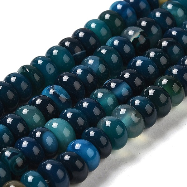 PandaHall Natural Agate Beads Strands, Dyed & Heated, Rondelle, Marine Blue, 8~8.5x4.5~5.5mm, Hole: 1.4mm, about 41pcs/strand, 7.40~7.48''...
PandaHall Natural Agate Beads Strands, Dyed & Heated, Rondelle, Marine Blue, 8~8.5x4.5~5.5mm, Hole: 1.4mm, about 41pcs/strand, 7.40~7.48''...