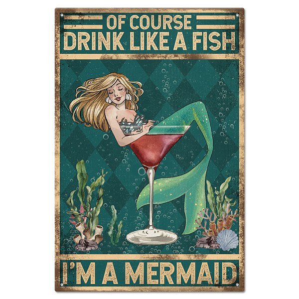 PandaHall GLOBLELAND Vintage Mermaid Metal Tin Sign Plaque Poster 812inch Drink Like a Fish Retro Metal Wall Decorative Tin Signs for Home...
PandaHall GLOBLELAND Vintage Mermaid Metal Tin Sign Plaque Poster 812inch Drink Like a Fish Retro Metal Wall Decorative Tin Signs for Home...