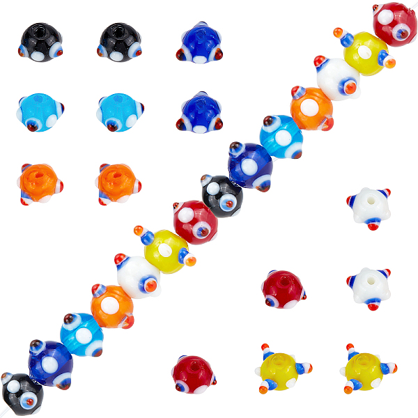 PandaHall SUNNYCLUE 1 Box 28Pcs 7 Colors Bumpy Lampwork Beads Assorted Glass Bead with Dragonfly Eye Red Yellow Blue White Black Orange..., Multicolor
PandaHall SUNNYCLUE 1 Box 28Pcs 7 Colors Bumpy Lampwork Beads Assorted Glass Bead with Dragonfly Eye Red Yellow Blue White Black Orange..., Multicolor