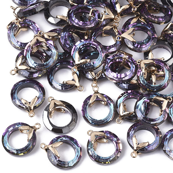 PandaHall Electroplate Glass Pendants, with Light Gold Plated Brass Ice Pick Pinch Bails, Faceted, Ring with Fishtail, Medium Orchid..., Purple
PandaHall Electroplate Glass Pendants, with Light Gold Plated Brass Ice Pick Pinch Bails, Faceted, Ring with Fishtail, Medium Orchid..., Purple