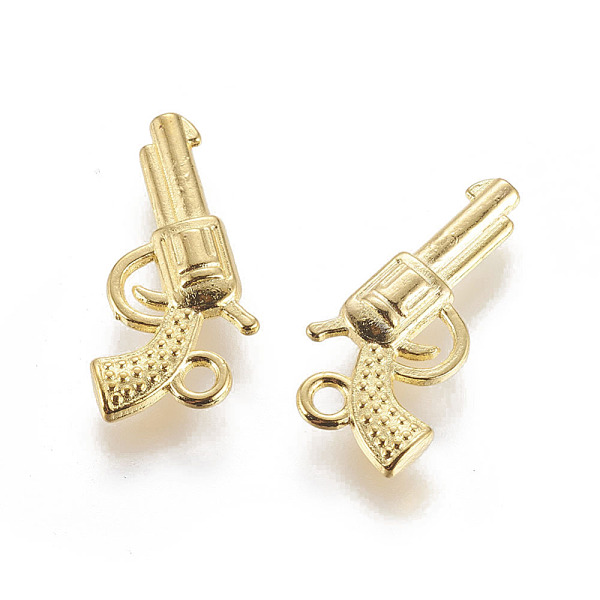 PandaHall Zinc Alloy Gun Necklace Pendant, Revolver Pistol Charm, Lead Free and Cadmium Free, Golden, about 22mm long, 12mm wide, 3mm thick...
PandaHall Zinc Alloy Gun Necklace Pendant, Revolver Pistol Charm, Lead Free and Cadmium Free, Golden, about 22mm long, 12mm wide, 3mm thick...