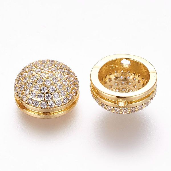 PandaHall Brass Micro Pave Cubic Zirconia Beads, Half Round/Dome, Golden, 12.5x7mm, Hole: 1.5mm Brass+Cubic Zirconia Half Round
PandaHall Brass Micro Pave Cubic Zirconia Beads, Half Round/Dome, Golden, 12.5x7mm, Hole: 1.5mm Brass+Cubic Zirconia Half Round