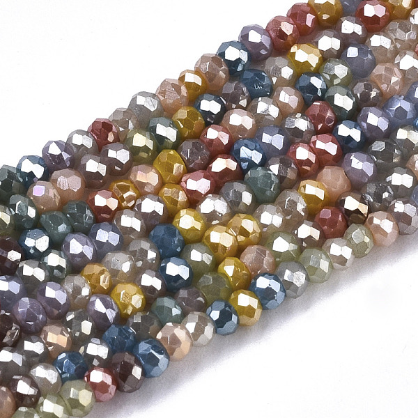 PandaHall Electroplate Glass Beads Strands, Pearl Luster Plated, Faceted, Rondelle, Mixed Color, 2mm, Hole: 0.7mm, about 188~198pcs/Strand..., Multicolor
PandaHall Electroplate Glass Beads Strands, Pearl Luster Plated, Faceted, Rondelle, Mixed Color, 2mm, Hole: 0.7mm, about 188~198pcs/Strand..., Multicolor