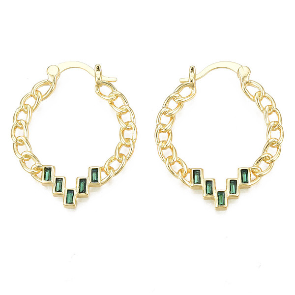 PandaHall Green Cubic Zirconia Teardrop Hoop Earring, Brass Curb Chain Shape Earrings for Women, Nickel Free, Real 18K Gold Plated...
PandaHall Green Cubic Zirconia Teardrop Hoop Earring, Brass Curb Chain Shape Earrings for Women, Nickel Free, Real 18K Gold Plated...