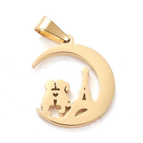 PandaHall Valentine's Day 304 Stainless Steel Pendants, Laser Cut, Moon with Couples and Tower, Golden, 18x15x1.5mm, Hole: 3x5mm 304...
PandaHall Valentine's Day 304 Stainless Steel Pendants, Laser Cut, Moon with Couples and Tower, Golden, 18x15x1.5mm, Hole: 3x5mm 304...