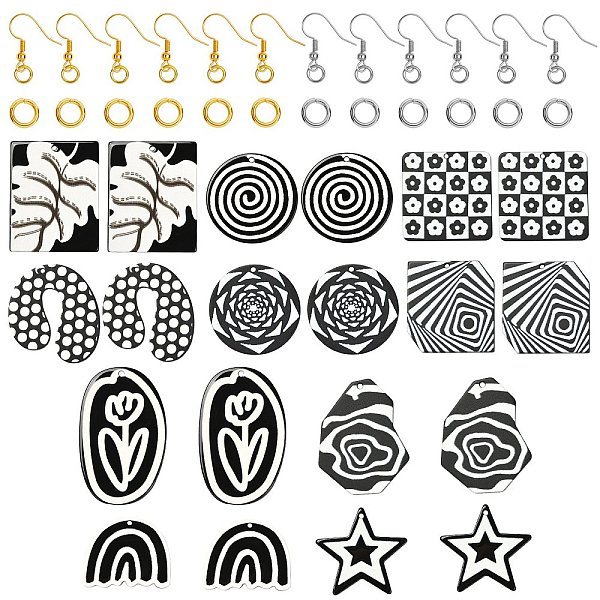 PandaHall DIY Earrings Making Kits, Including 20Pcs 10 Style Opaque Acrylic Pendants, Black & White, 40Pcs Iron Open Jump Rings, 40Pcs Brass..., Multicolor
PandaHall DIY Earrings Making Kits, Including 20Pcs 10 Style Opaque Acrylic Pendants, Black & White, 40Pcs Iron Open Jump Rings, 40Pcs Brass..., Multicolor