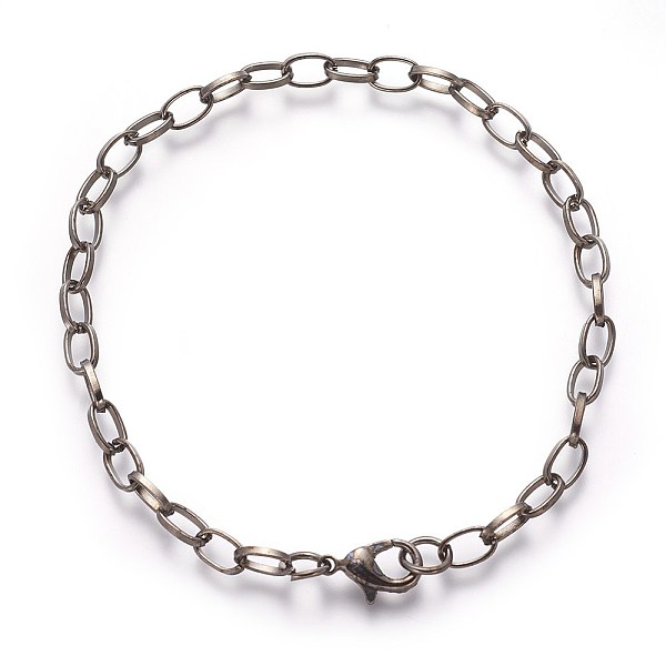 PandaHall Iron Bracelet Making, with Lobster Claw Clasps, Gunmetal, 205mm, Clasp: 12x7x3mm, Link: 7x4.5x1mm Iron
PandaHall Iron Bracelet Making, with Lobster Claw Clasps, Gunmetal, 205mm, Clasp: 12x7x3mm, Link: 7x4.5x1mm Iron