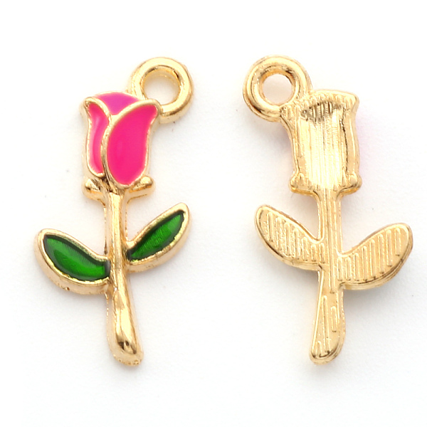 PandaHall Alloy Enamel Pendants, Rose Shape, Light Gold, Deep Pink, 19x9x2.5mm, Hole: 1.8mm Alloy+Enamel Flower
PandaHall Alloy Enamel Pendants, Rose Shape, Light Gold, Deep Pink, 19x9x2.5mm, Hole: 1.8mm Alloy+Enamel Flower