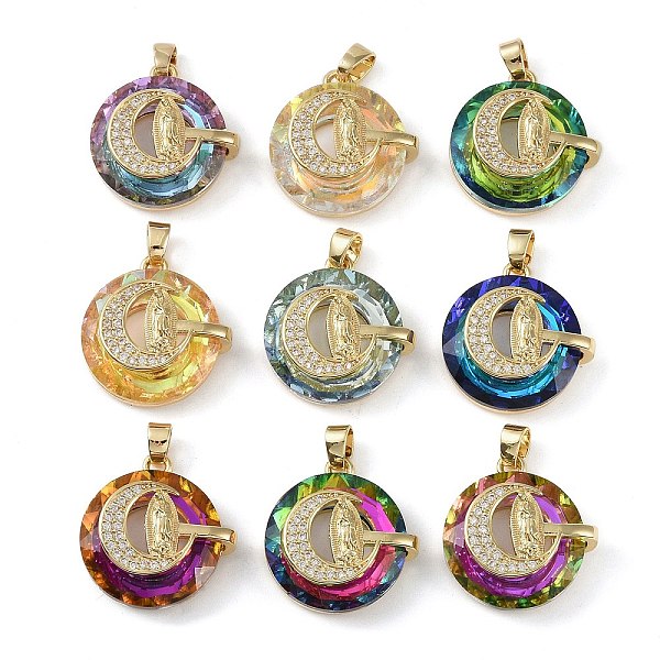 PandaHall Brass Cubic Zirconia with Glass Pendents, Long-Lasting Plated, Moon with Virgin Mary , Mixed Color, 23~23.5x22x10mm, Hole..., Multicolor
PandaHall Brass Cubic Zirconia with Glass Pendents, Long-Lasting Plated, Moon with Virgin Mary , Mixed Color, 23~23.5x22x10mm, Hole..., Multicolor