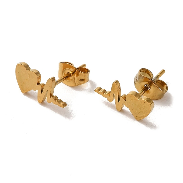 PandaHall Vacuum Plating 304 Stainless Steel Stud Earrings, Heart, Golden, 6x12mm 304 Stainless Steel Heart
PandaHall Vacuum Plating 304 Stainless Steel Stud Earrings, Heart, Golden, 6x12mm 304 Stainless Steel Heart