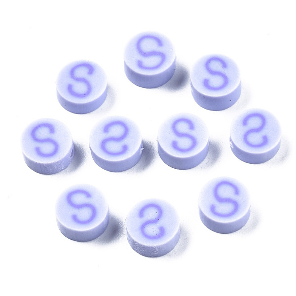 PandaHall Handmade Polymer Clay Beads, Flat Round with Alphabet, Lavender, Letter.S, 9x3.5~5mm, Hole: 1.6mm Polymer Clay Letter S Purple
PandaHall Handmade Polymer Clay Beads, Flat Round with Alphabet, Lavender, Letter.S, 9x3.5~5mm, Hole: 1.6mm Polymer Clay Letter S Purple