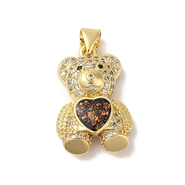 PandaHall Rack Plating Brass Micro Pave Clear Cubic Zirconia Pendants, Heart Bear Charms with Synthetic Opal, Real 18K Gold Plated, Cadmium..., Black
PandaHall Rack Plating Brass Micro Pave Clear Cubic Zirconia Pendants, Heart Bear Charms with Synthetic Opal, Real 18K Gold Plated, Cadmium..., Black