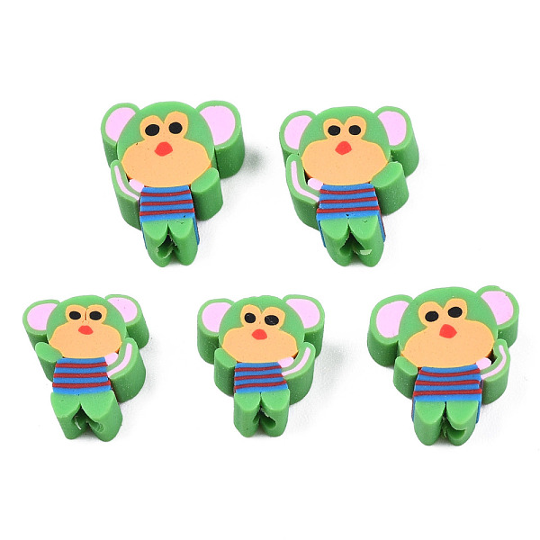 PandaHall Handmade Polymer Clay Beads, Monkey, Light Green, 10~13x8~10x4~5mm, Hole: 1.8mm Polymer Clay Monkey
PandaHall Handmade Polymer Clay Beads, Monkey, Light Green, 10~13x8~10x4~5mm, Hole: 1.8mm Polymer Clay Monkey