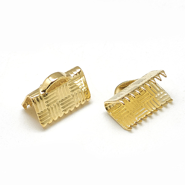 PandaHall Brass Ribbon Crimp Ends, Rectangle, Real 18K Gold Plated, 7x13mm, Hole: 1x3mm Brass
PandaHall Brass Ribbon Crimp Ends, Rectangle, Real 18K Gold Plated, 7x13mm, Hole: 1x3mm Brass