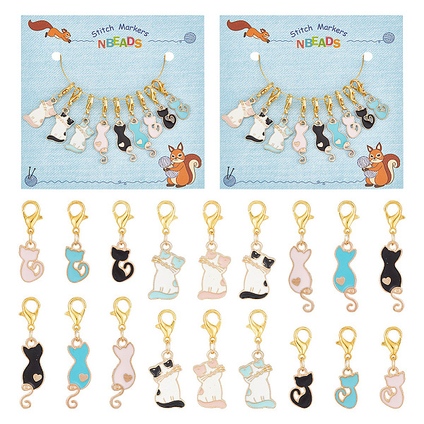 PandaHall Cat Pendant Stitch Markers, Alloy Enamel Crochet Lobster Clasp Charms, Locking Stitch Marker with Wine Glass Charm Ring, Mixed..., Multicolor
PandaHall Cat Pendant Stitch Markers, Alloy Enamel Crochet Lobster Clasp Charms, Locking Stitch Marker with Wine Glass Charm Ring, Mixed..., Multicolor