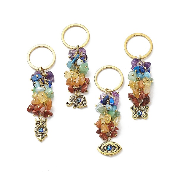 PandaHall Chakra Natural Gemstone Chip Bead Keychain, with 304 Stainless Steel Findings, Butterfly/Owl/Elephant with Evil Eye, Golden...
PandaHall Chakra Natural Gemstone Chip Bead Keychain, with 304 Stainless Steel Findings, Butterfly/Owl/Elephant with Evil Eye, Golden...