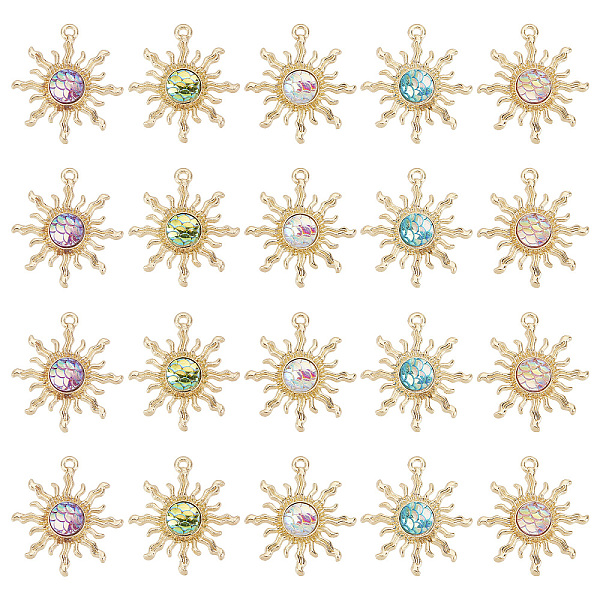 PandaHall SUNNYCLUE 20Pcs 5 Colors Mermaid Fish Dragon Scale Alloy & Plastic Pendants, Light Gold, Sun, Mixed Color, 29x27x3mm, Hole: 1.2mm..., Multicolor
PandaHall SUNNYCLUE 20Pcs 5 Colors Mermaid Fish Dragon Scale Alloy & Plastic Pendants, Light Gold, Sun, Mixed Color, 29x27x3mm, Hole: 1.2mm..., Multicolor