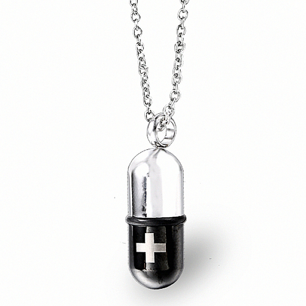 PandaHall Medical Theme Pill Shape Stainless Steel Pendant Necklaces with Cable Chains, Black, no size Stainless Steel Medical Theme
PandaHall Medical Theme Pill Shape Stainless Steel Pendant Necklaces with Cable Chains, Black, no size Stainless Steel Medical Theme