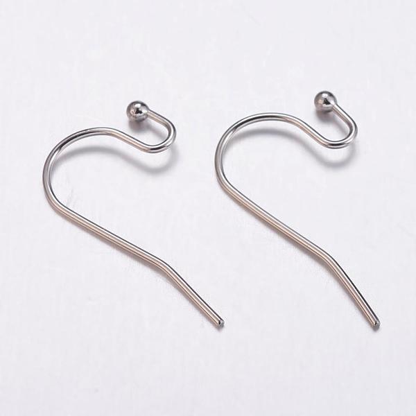 PandaHall 304 Stainless Steel Earring Hooks, Stainless Steel Color, 11x20.5x2mm, 20 Gauge, Pin: 0.8mm 304 Stainless Steel
PandaHall 304 Stainless Steel Earring Hooks, Stainless Steel Color, 11x20.5x2mm, 20 Gauge, Pin: 0.8mm 304 Stainless Steel