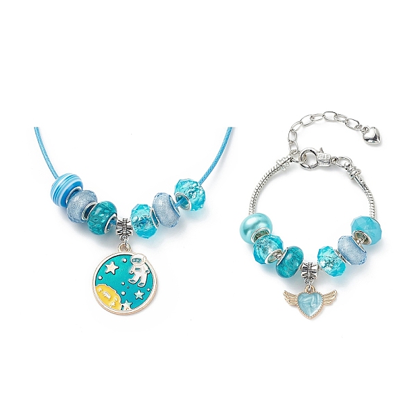 PandaHall DIY European Bracelet Necklace Making Kit for Kid, Including Brass Chain Bracelet & Wax Rope Necklace Making, Large Hole Style..., Cyan
PandaHall DIY European Bracelet Necklace Making Kit for Kid, Including Brass Chain Bracelet & Wax Rope Necklace Making, Large Hole Style..., Cyan