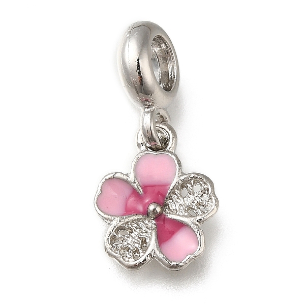 PandaHall Rack Plating Alloy Pink Enamel European Dangle Charms, Flower Large Hole Pendants, Platinum, 24.5mm, Hole: 4.5mm, Flower...
PandaHall Rack Plating Alloy Pink Enamel European Dangle Charms, Flower Large Hole Pendants, Platinum, 24.5mm, Hole: 4.5mm, Flower...