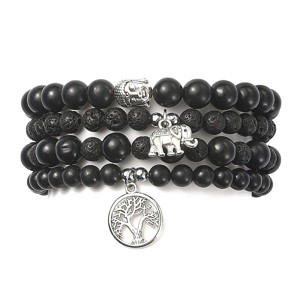 PandaHall Natural Shungite & Lava Rock Round Beaded Bracelets Sets, with Non-magnetic Synthetic Hematite, Alloy Tree of Life & Elephant...
PandaHall Natural Shungite & Lava Rock Round Beaded Bracelets Sets, with Non-magnetic Synthetic Hematite, Alloy Tree of Life & Elephant...
