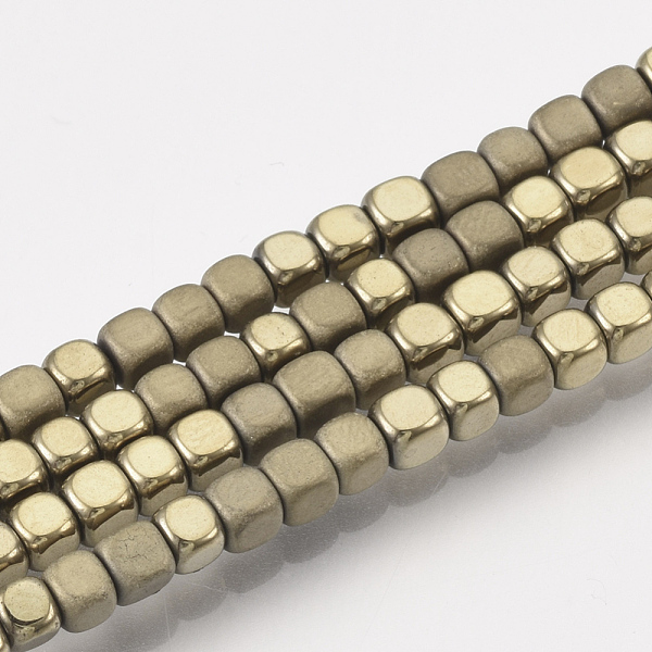 PandaHall Electroplate Non-magnetic Synthetic Hematite Bead Strands, with Matte Style, Cube, Light Gold Plated, 3x3x3mm, Hole: 1mm, about...
PandaHall Electroplate Non-magnetic Synthetic Hematite Bead Strands, with Matte Style, Cube, Light Gold Plated, 3x3x3mm, Hole: 1mm, about...