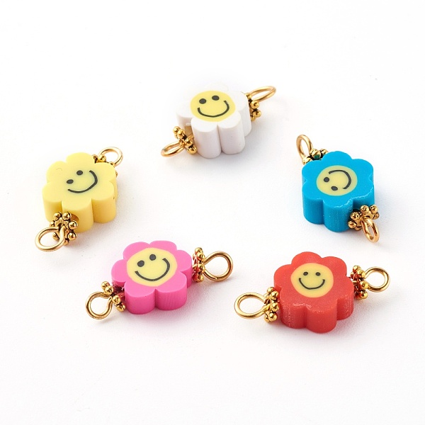 PandaHall Flower with Smile Face Polymer Clay Links Connectors, with 304 Stainless Steel Eye Pins, Alloy Daisy Spacer Beads, Golden, Mixed..., Multicolor
PandaHall Flower with Smile Face Polymer Clay Links Connectors, with 304 Stainless Steel Eye Pins, Alloy Daisy Spacer Beads, Golden, Mixed..., Multicolor