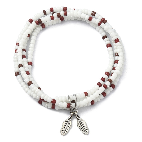 PandaHall Glass Seed Beaded Multi Loops Warp Bracelets, with Tibetan Style Alloy Charms, White, Inner Diameter: 2 inch(5.2cm) Alloy White
PandaHall Glass Seed Beaded Multi Loops Warp Bracelets, with Tibetan Style Alloy Charms, White, Inner Diameter: 2 inch(5.2cm) Alloy White