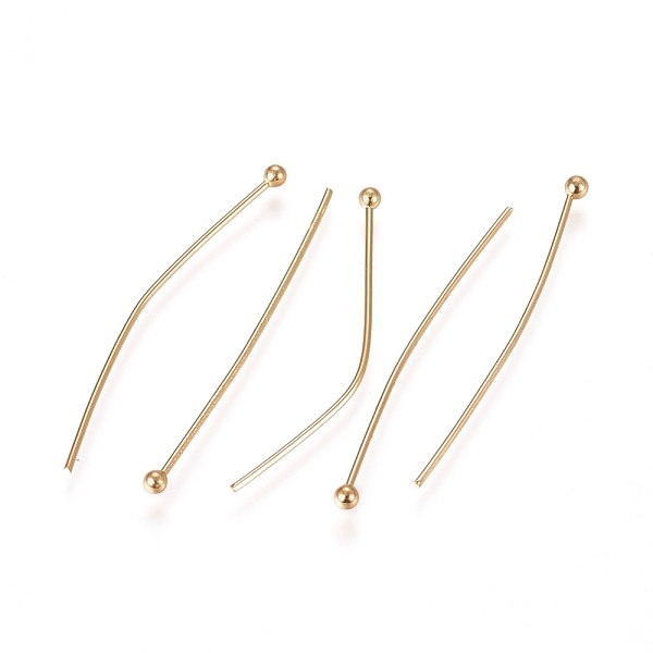 PandaHall 304 Stainless Steel Ball Head Pins, Real 24k Gold Plated, 30x0.6mm, 22 Gauge, Head: 1.8mm 304 Stainless Steel
PandaHall 304 Stainless Steel Ball Head Pins, Real 24k Gold Plated, 30x0.6mm, 22 Gauge, Head: 1.8mm 304 Stainless Steel