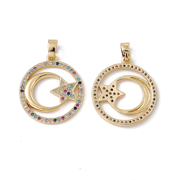 PandaHall Brass Micro Pave Cubic Zirconia Pendant, with Glass, Real 18K Gold Plated, Flat Round with Moon Star Charm, Colorful..., Multicolor
PandaHall Brass Micro Pave Cubic Zirconia Pendant, with Glass, Real 18K Gold Plated, Flat Round with Moon Star Charm, Colorful..., Multicolor