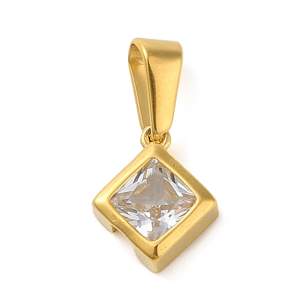 PandaHall 304 Stainless Steel Micro Pave Clear Cubic Zirconia Pendants, Square, Golden, 12.5x10.5x4.5mm, Hole: 8x3.2mm Stainless Steel+Cubic...
PandaHall 304 Stainless Steel Micro Pave Clear Cubic Zirconia Pendants, Square, Golden, 12.5x10.5x4.5mm, Hole: 8x3.2mm Stainless Steel+Cubic...