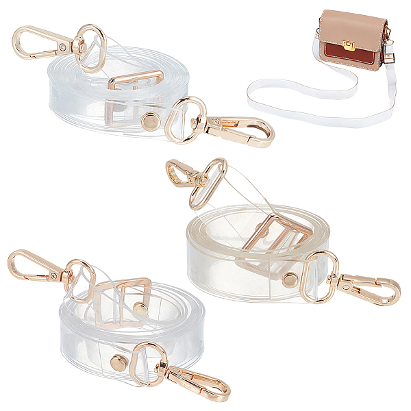 PandaHall WADORN 3Pcs 3 Style Adjustable Transparent PVC Bag Straps, with Alloy Swivel Clasps, Clear, 80.5~150cm, 1pc/style PVC Clear
PandaHall WADORN 3Pcs 3 Style Adjustable Transparent PVC Bag Straps, with Alloy Swivel Clasps, Clear, 80.5~150cm, 1pc/style PVC Clear