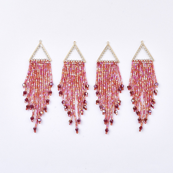 PandaHall Tassel Big Pendants, with Glass Beads, Crystal Rhinestone and Golden Plated Brass Findings, FireBrick, 95~107x23.5mm, Hole: 1.2mm..., Red
PandaHall Tassel Big Pendants, with Glass Beads, Crystal Rhinestone and Golden Plated Brass Findings, FireBrick, 95~107x23.5mm, Hole: 1.2mm..., Red