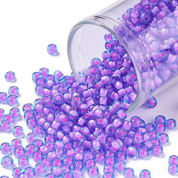 PandaHall TOHO Round Seed Beads, Japanese Seed Beads, (937) Inside Color Aqua/Bubble Gum Pink Lined, 8/0, 3mm, Hole: 1mm, about..., Blue
PandaHall TOHO Round Seed Beads, Japanese Seed Beads, (937) Inside Color Aqua/Bubble Gum Pink Lined, 8/0, 3mm, Hole: 1mm, about..., Blue