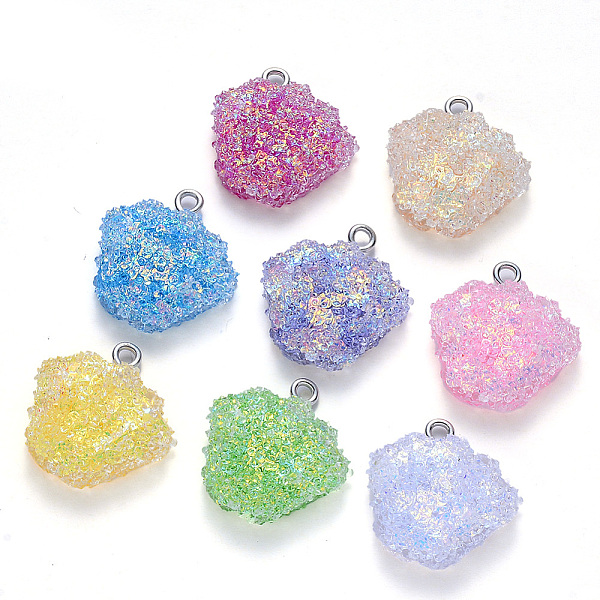 PandaHall Epoxy Resin Pendants, with Sequins/Paillette and Platinum Plated Iron Loop, Palm, Mixed Color, 20.5~21.5x20.5x7mm, Hole: 2mm..., Multicolor
PandaHall Epoxy Resin Pendants, with Sequins/Paillette and Platinum Plated Iron Loop, Palm, Mixed Color, 20.5~21.5x20.5x7mm, Hole: 2mm..., Multicolor