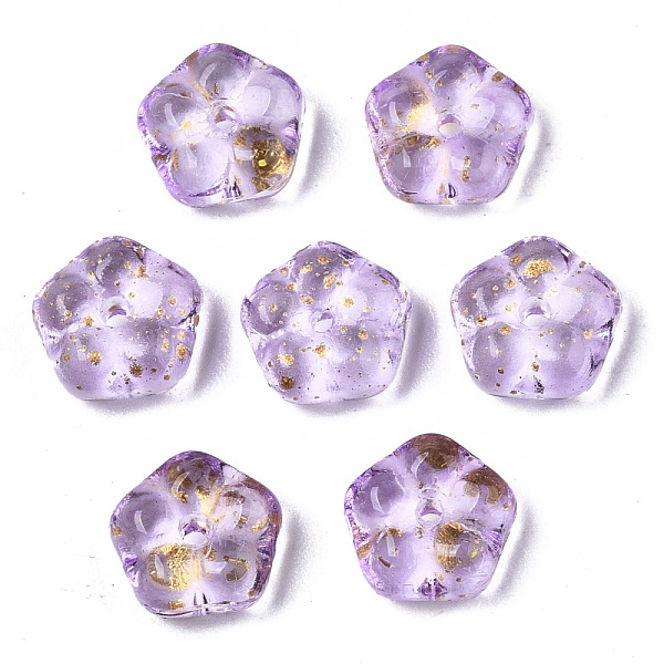 PandaHall Spray Painted Glass Beads, with Gold Foil, Flower, Plum, 6x3mm, Hole: 0.9mm Glass Flower Purple
PandaHall Spray Painted Glass Beads, with Gold Foil, Flower, Plum, 6x3mm, Hole: 0.9mm Glass Flower Purple