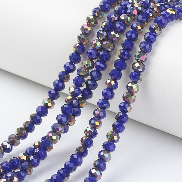 PandaHall Electroplate Opaque Glass Beads Strands, Half Rose Gold Plated, Faceted, Rondelle, Blue, 4x3mm, Hole: 0.4mm, about...
PandaHall Electroplate Opaque Glass Beads Strands, Half Rose Gold Plated, Faceted, Rondelle, Blue, 4x3mm, Hole: 0.4mm, about...