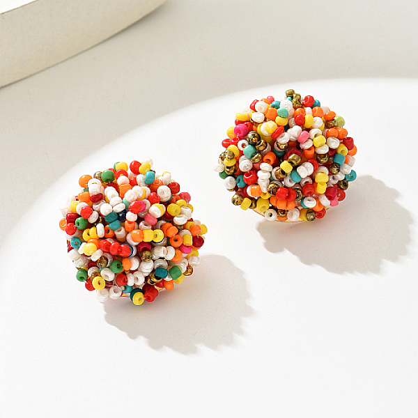 PandaHall Plastic Bead Cluster Stud Earrings, Real 18K Gold Plated Brass Jewelry for Women, Half Round, Colorful, 30mm Plastic Half Round
PandaHall Plastic Bead Cluster Stud Earrings, Real 18K Gold Plated Brass Jewelry for Women, Half Round, Colorful, 30mm Plastic Half Round