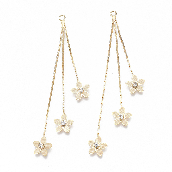 PandaHall Brass Coreana Chains Tassel Big Pendants, with Clear Cubic Zirconia, Nickel Free, Flower, Real 18K Gold Plated, 75mm, Hole: 1.4mm...
PandaHall Brass Coreana Chains Tassel Big Pendants, with Clear Cubic Zirconia, Nickel Free, Flower, Real 18K Gold Plated, 75mm, Hole: 1.4mm...
