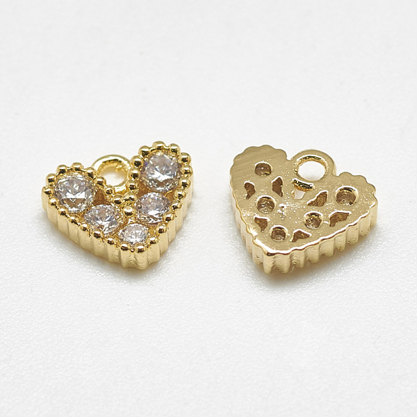 PandaHall Brass Charms, with Cubic Zirconia, Heart, Clear, Real 18K Gold Plated, 6.5x7.5x2mm, Hole: 1mm Brass+Cubic Zirconia Heart Clear
PandaHall Brass Charms, with Cubic Zirconia, Heart, Clear, Real 18K Gold Plated, 6.5x7.5x2mm, Hole: 1mm Brass+Cubic Zirconia Heart Clear
